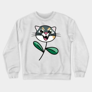 Flower Kitties Tri Color Crewneck Sweatshirt